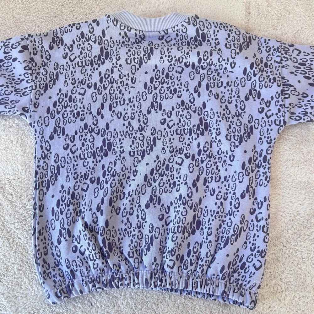 Mini Rodini Purple Leopard Print Sweatshirt and Shorts Set 92/98 1.5-3Y NWT